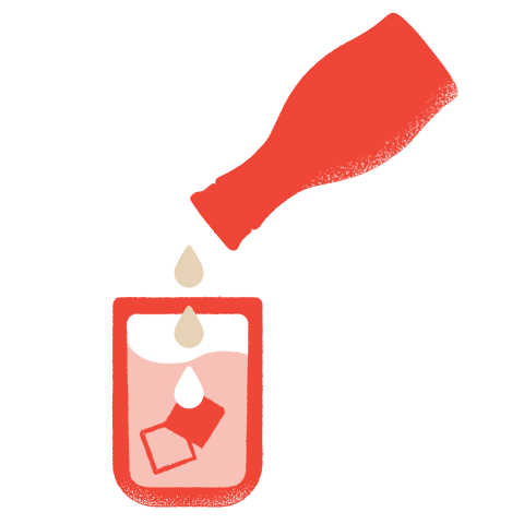 illustration of Califia being poured into iced drink